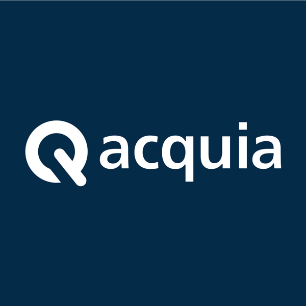 Acquia CMS company logo and brand identity design featuring a modern abstract AQ symbol representing innovation and trust – Graphic Design Clearwater Florida.