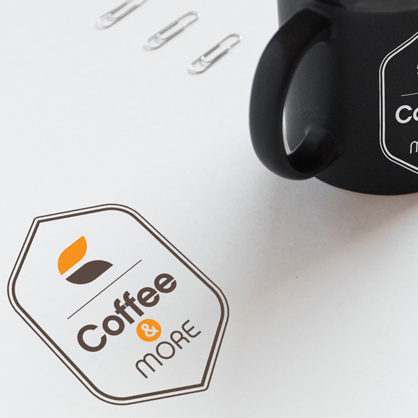 Coffee & More Dubai coffee shop branding with modern abstract logo and global-inspired visual identity for young, international audiences – Graphic Design Clearwater Florida.